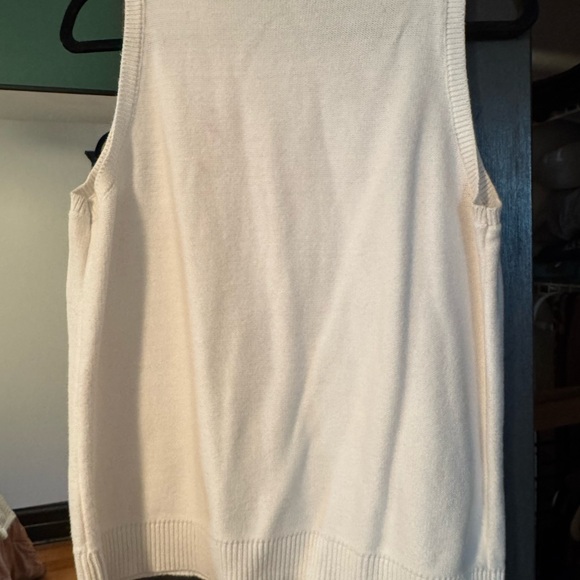 LOFT Green & White Sleeveless Knit Top - Picture 3 of 3